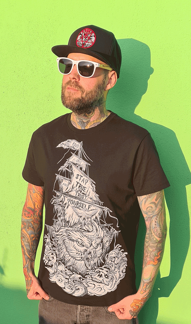 T-SHIRT BLACK OWL MEN BLACK