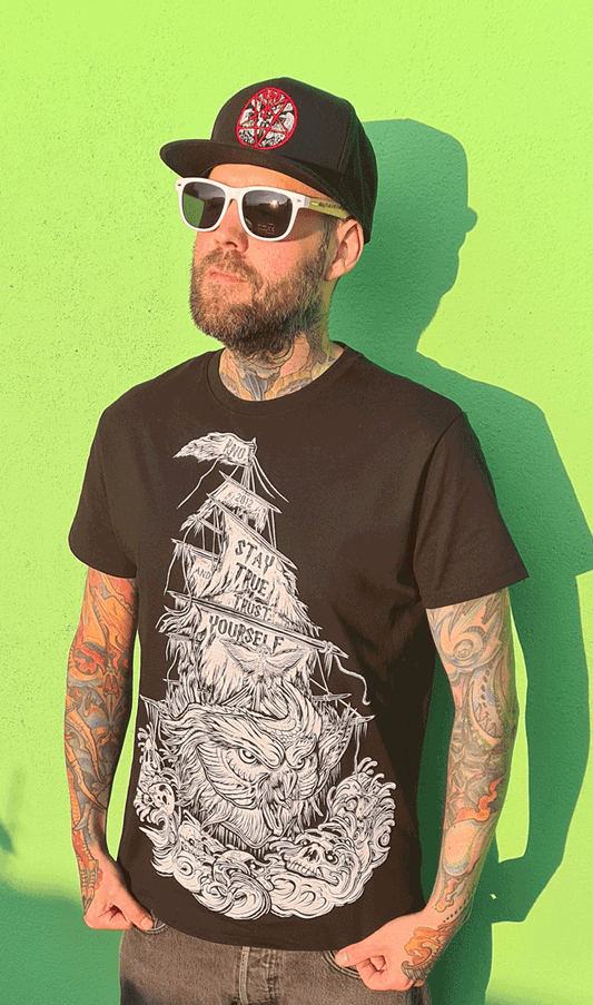 T-SHIRT BLACK OWL MEN BLACK