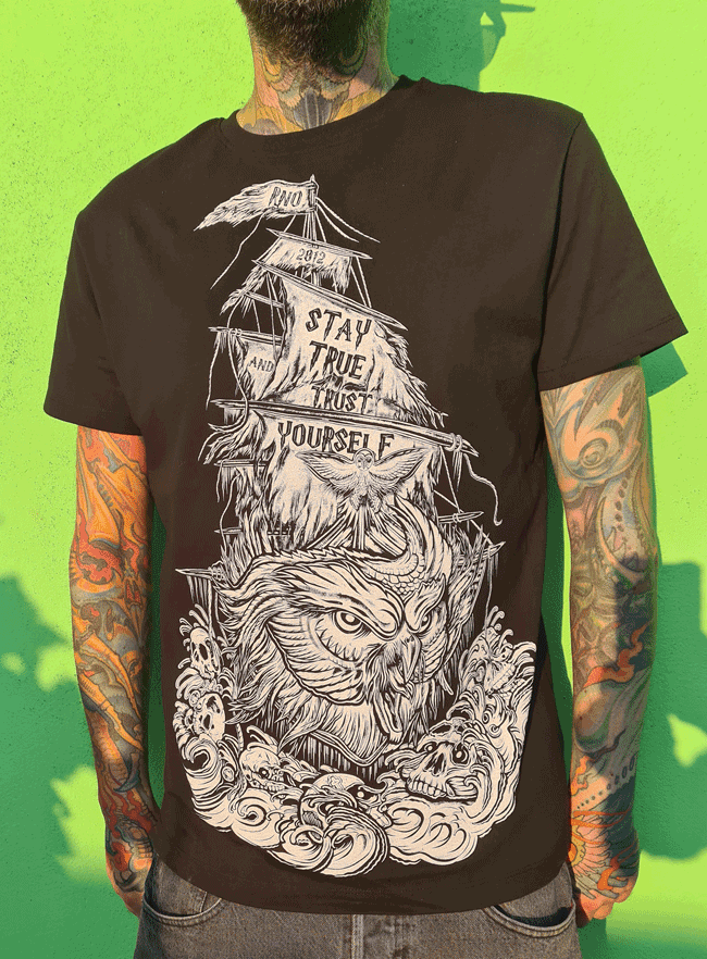 T-SHIRT BLACK OWL MEN BLACK