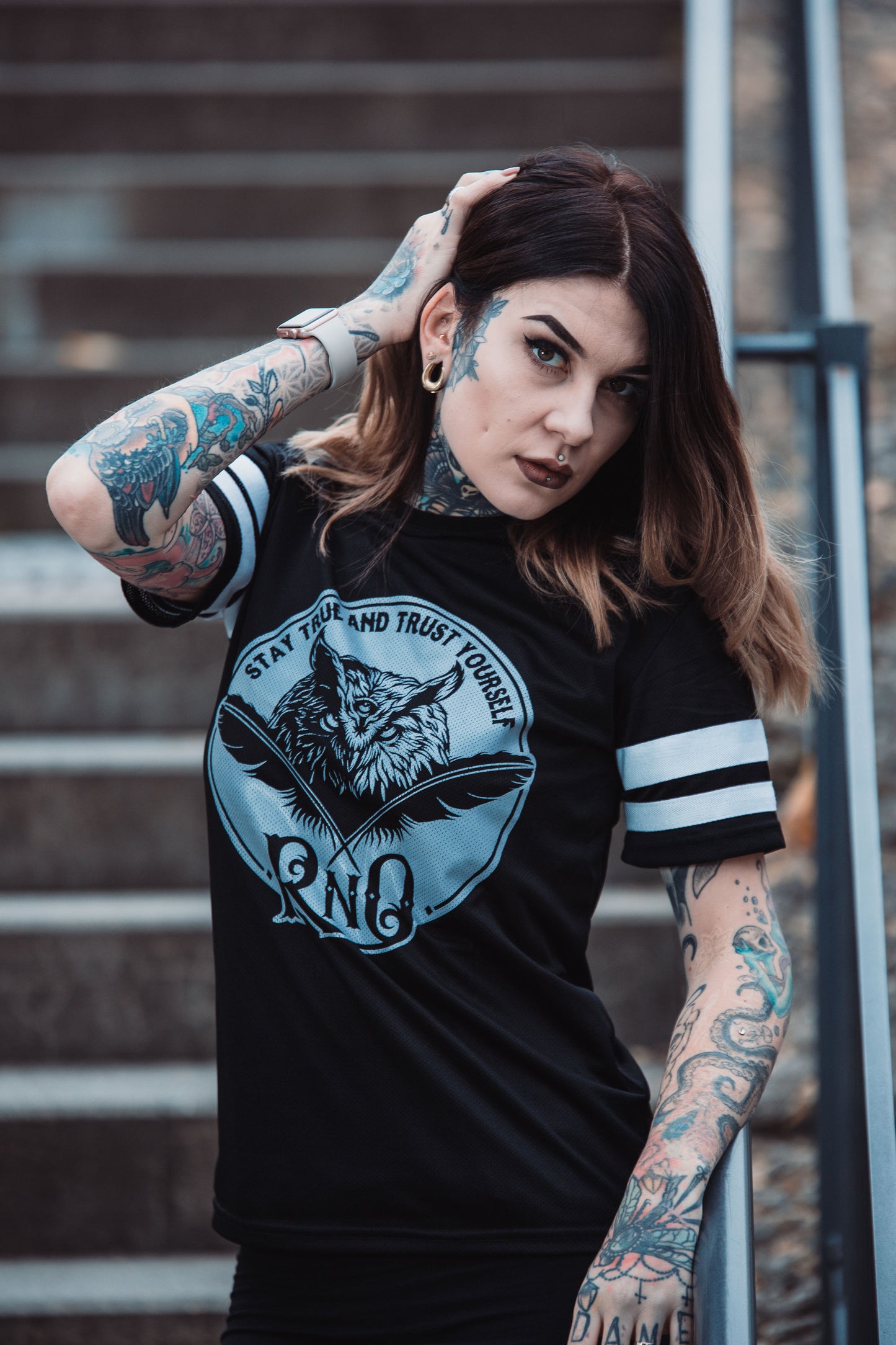 MESHSHIRT BASEBALL FEATHERLOGO LADY BLACK