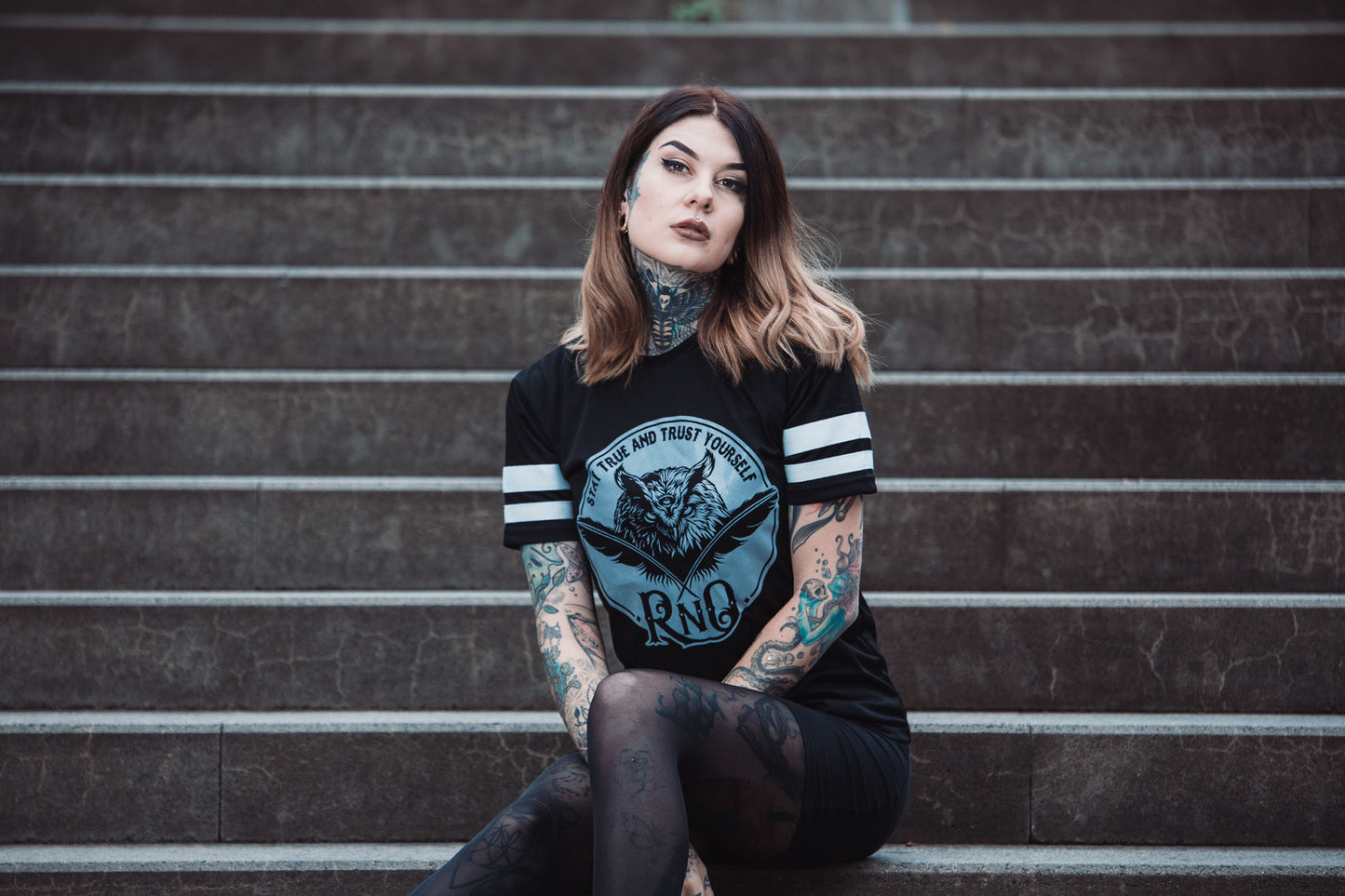 MESHSHIRT BASEBALL FEATHERLOGO LADY BLACK