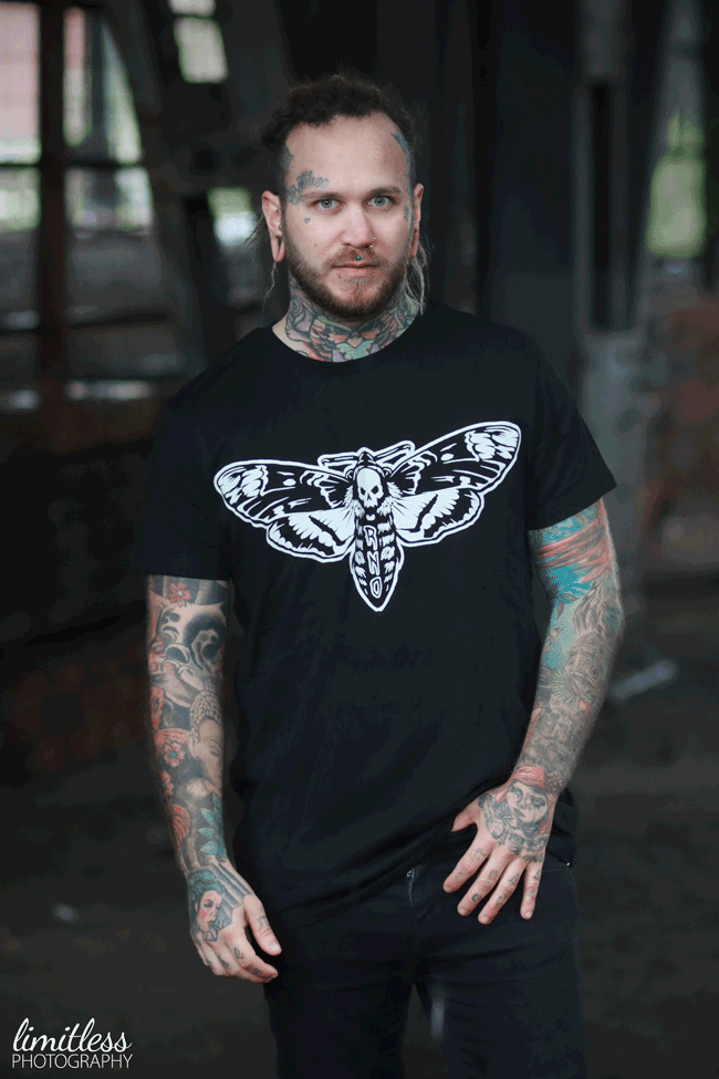 T-SHIRT MOTH MEN BLACK