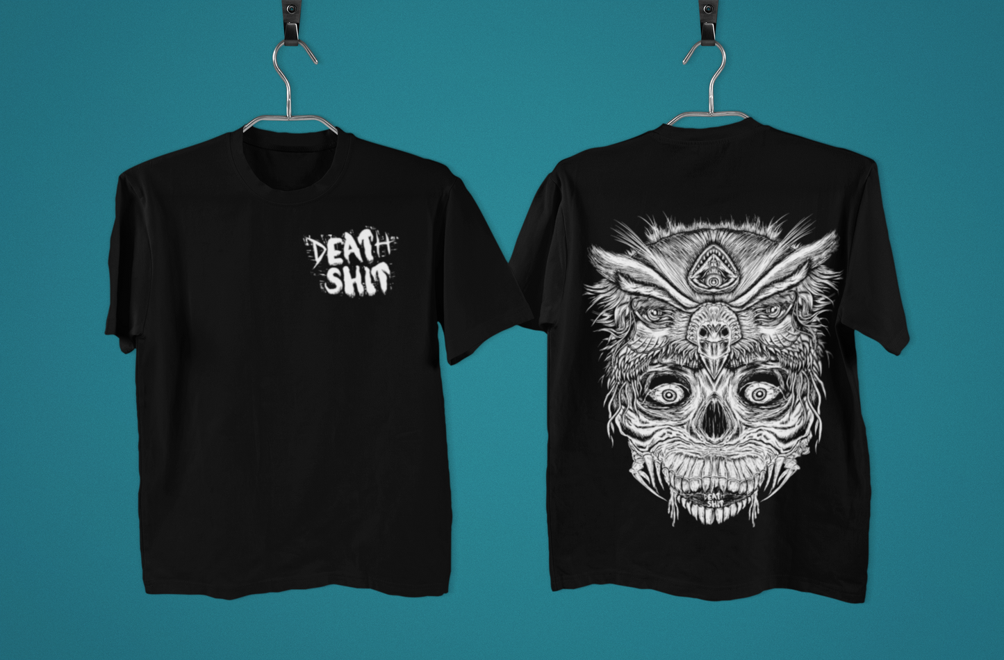 T-SHIRT POCKET SKOWLHEAD UNI BLACK