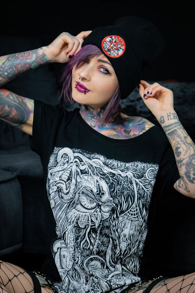 T-SHIRT S-OWL LADIES BLACK