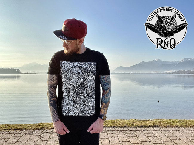 T-SHIRT S-OWL MEN BLACK