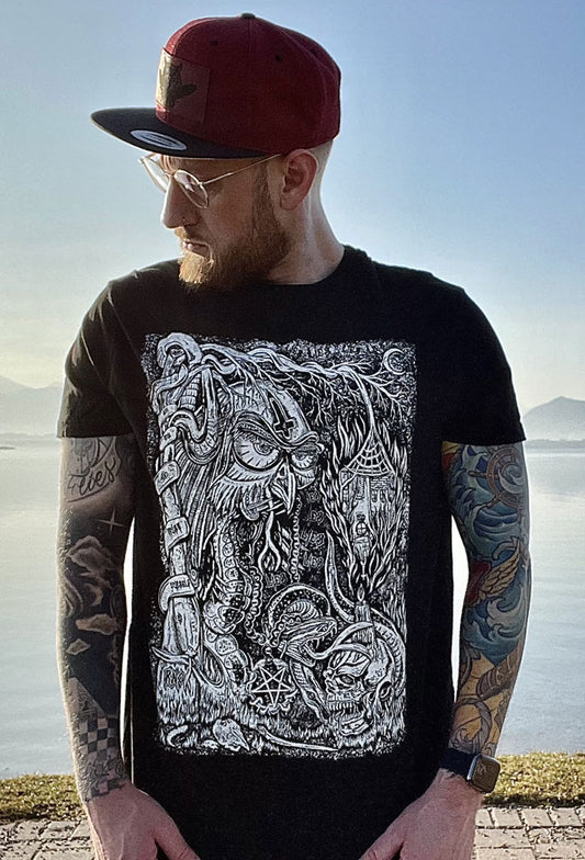 T-SHIRT S-OWL MEN BLACK