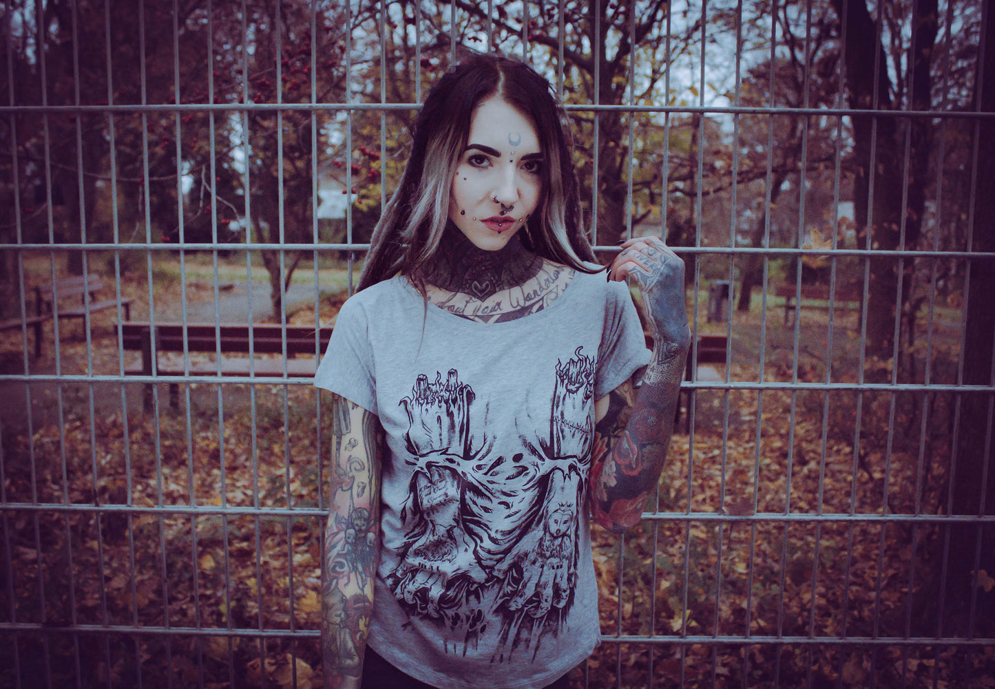 T-SHIRT TATTHANDS LADIES GREY