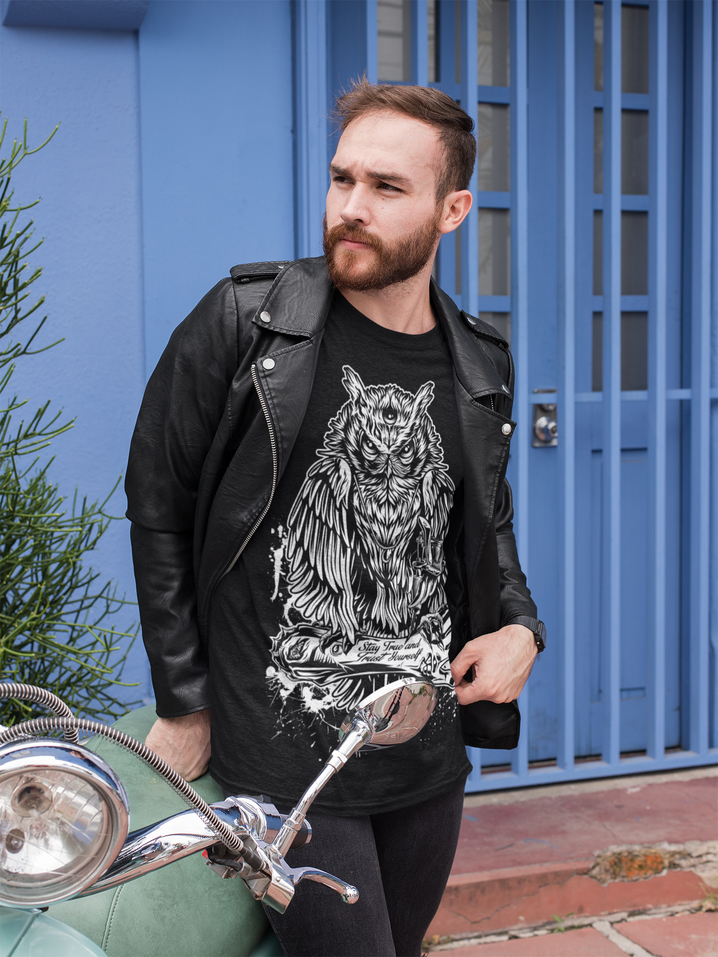 T-SHIRT TATTOOOWL MEN BLACK