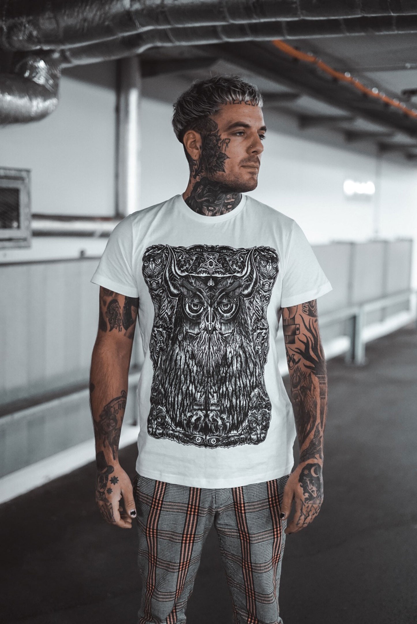 T-SHIRT THEDARKESTOWL MEN WHITE