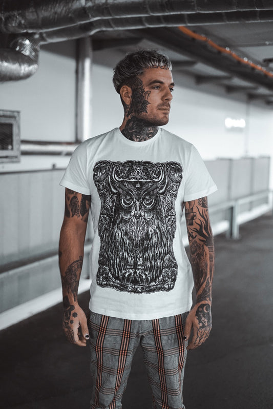 T-SHIRT THEDARKESTOWL MEN WHITE