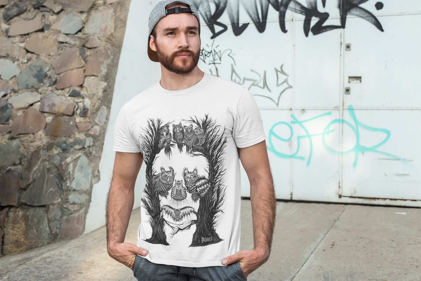 T-SHIRT TREESKOWL MEN WHITE