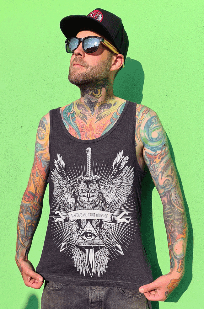 TANKTOP SWORDOWL MEN CHARCOAL