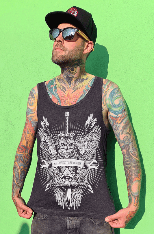 TANKTOP SWORDOWL MEN CHARCOAL