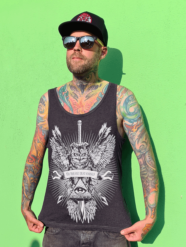 TANKTOP SWORDOWL MEN CHARCOAL