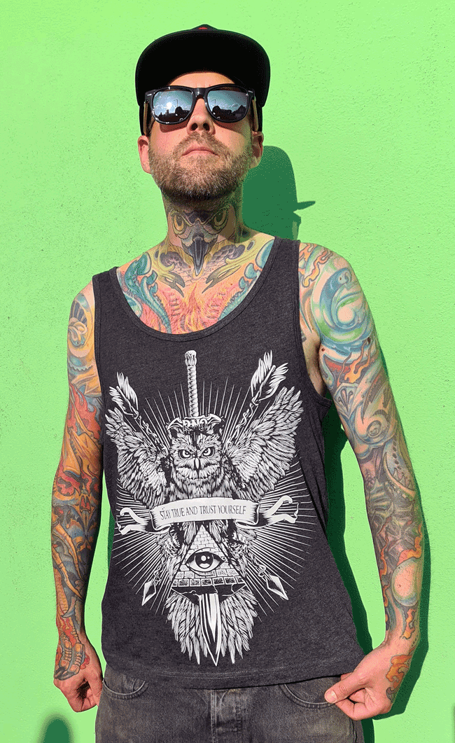 TANKTOP SWORDOWL MEN CHARCOAL