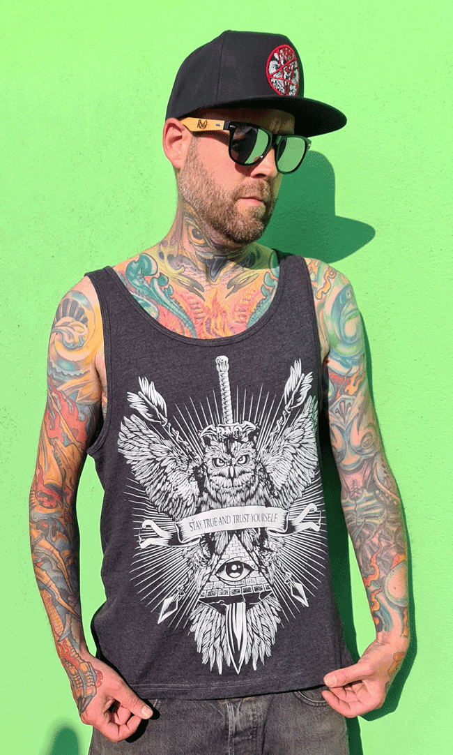 TANKTOP SWORDOWL MEN CHARCOAL