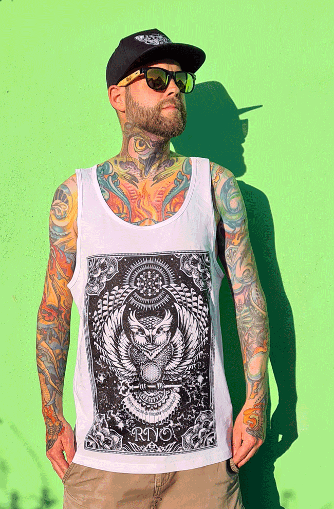 TANKTOP FLOWLER OF LIFE MEN WHITE