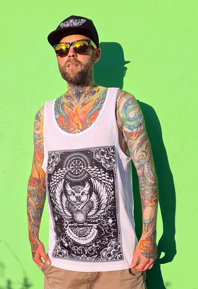 TANKTOP FLOWLER OF LIFE MEN WHITE