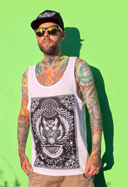 TANKTOP FLOWLER OF LIFE MEN WHITE