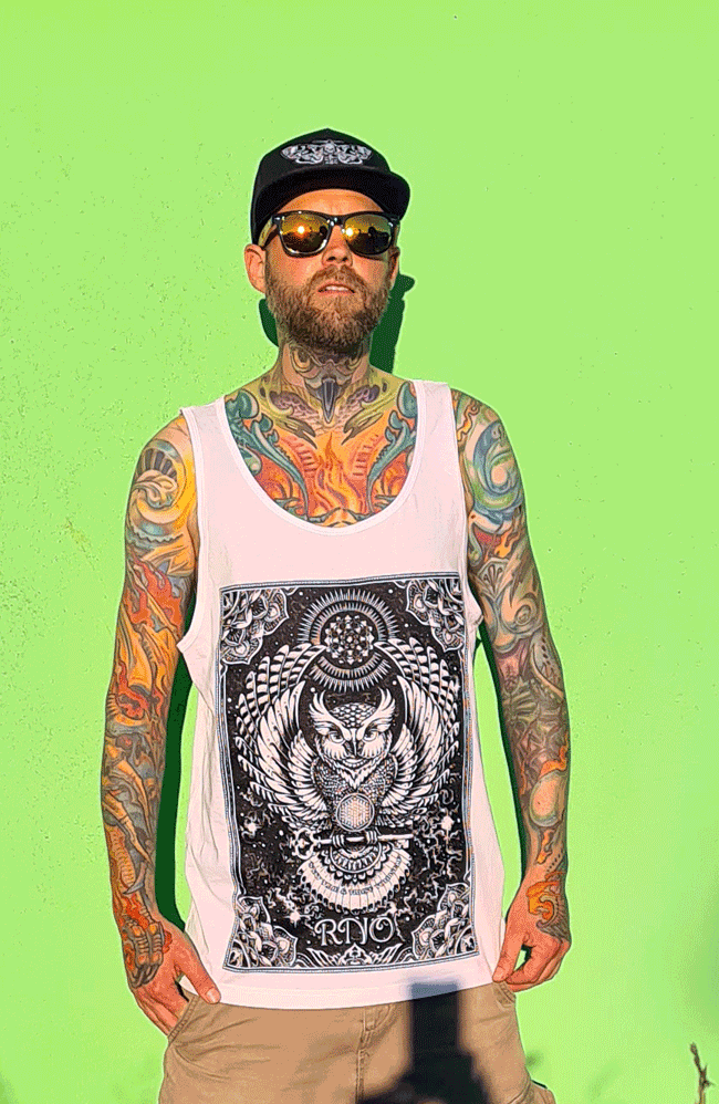 TANKTOP FLOWLER OF LIFE MEN WHITE