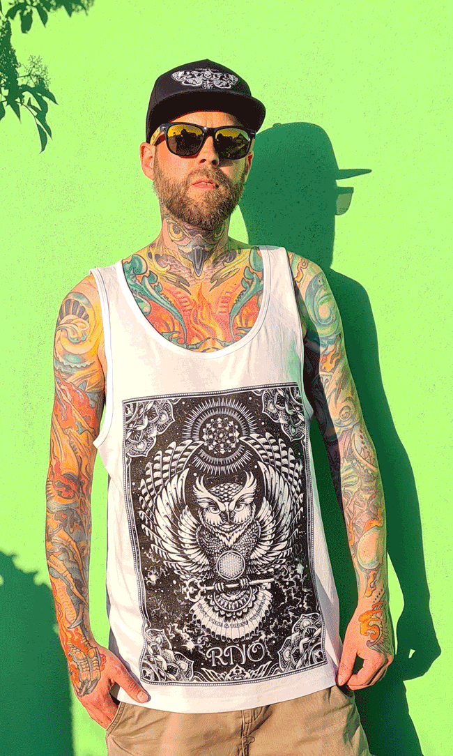 TANKTOP FLOWLER OF LIFE MEN WHITE