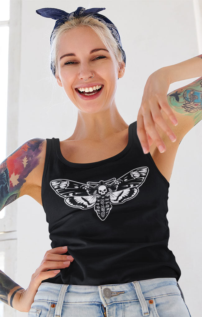 TANKSHIRT LONG LADY MOTH BLACK