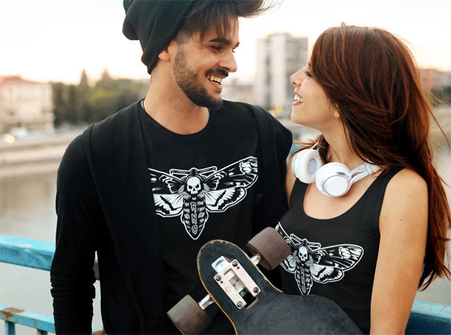 TANKSHIRT LONG LADY MOTH BLACK