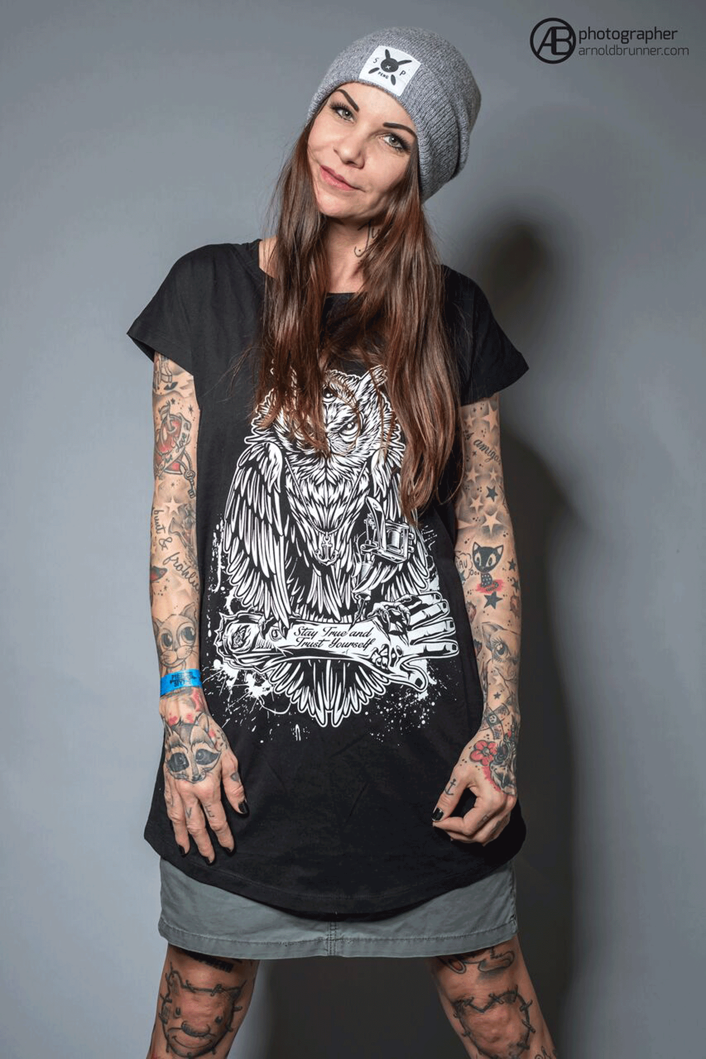KLEID TATTOOOWL LOOSE FIT LADY BLACK