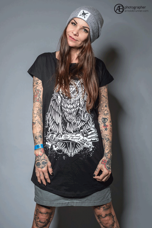 KLEID TATTOOOWL LOOSE FIT LADY BLACK