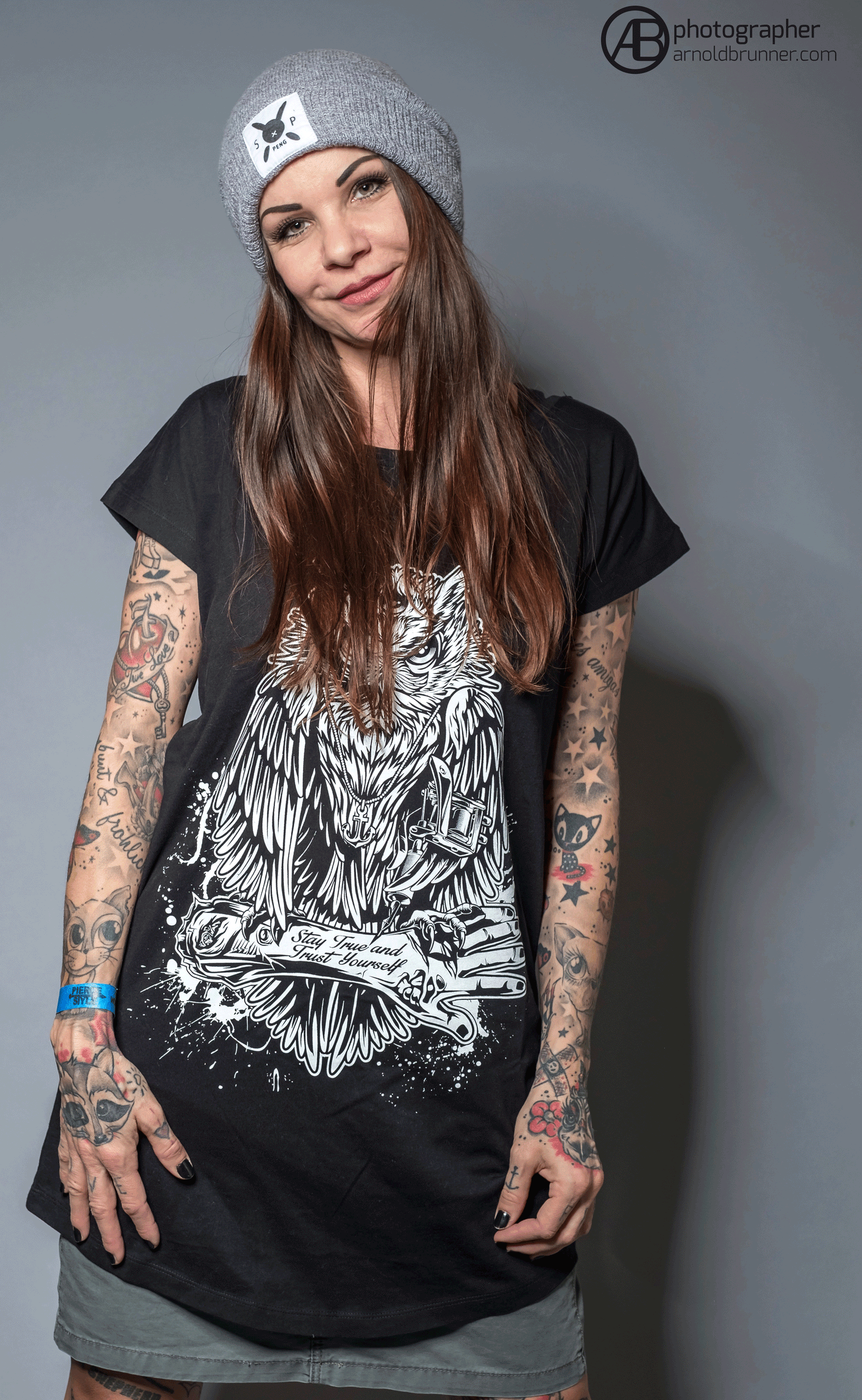 KLEID TATTOOOWL LOOSE FIT LADY BLACK
