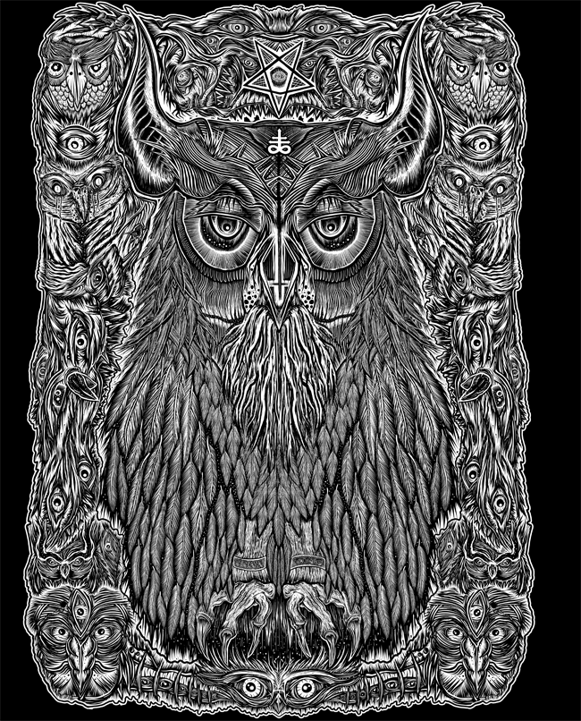 T-SHIRT THEDARKESTOWL MEN BLACK