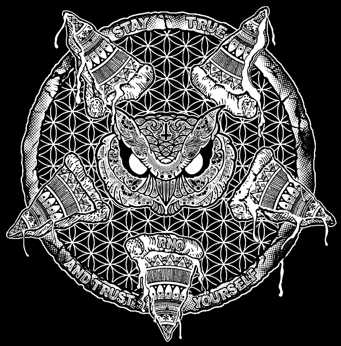 T-SHIRT PIZZAOWL MEN BLACK