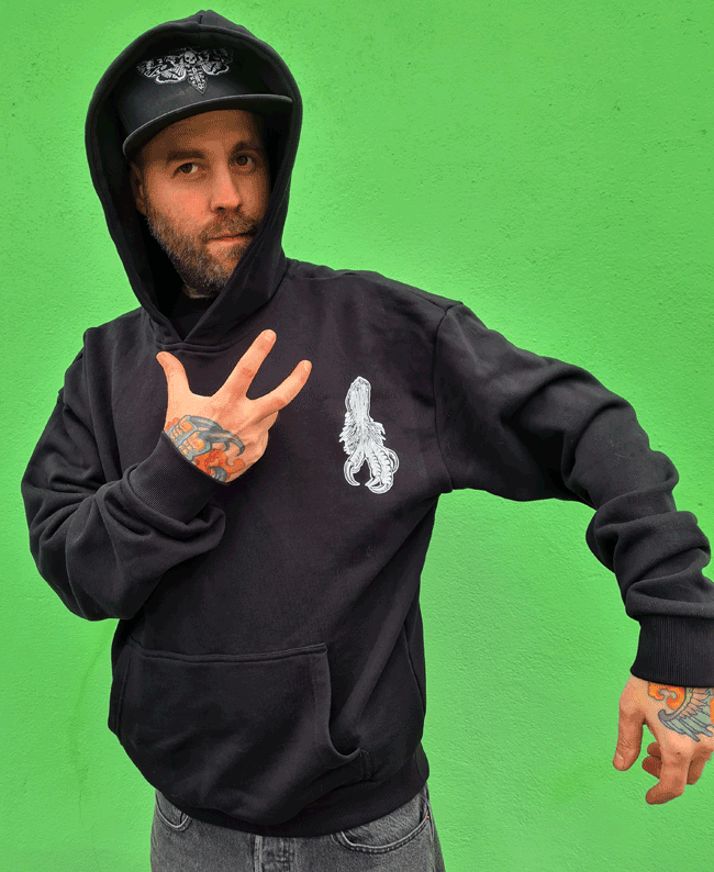 HOODIE BIG OWL BLACK UNI