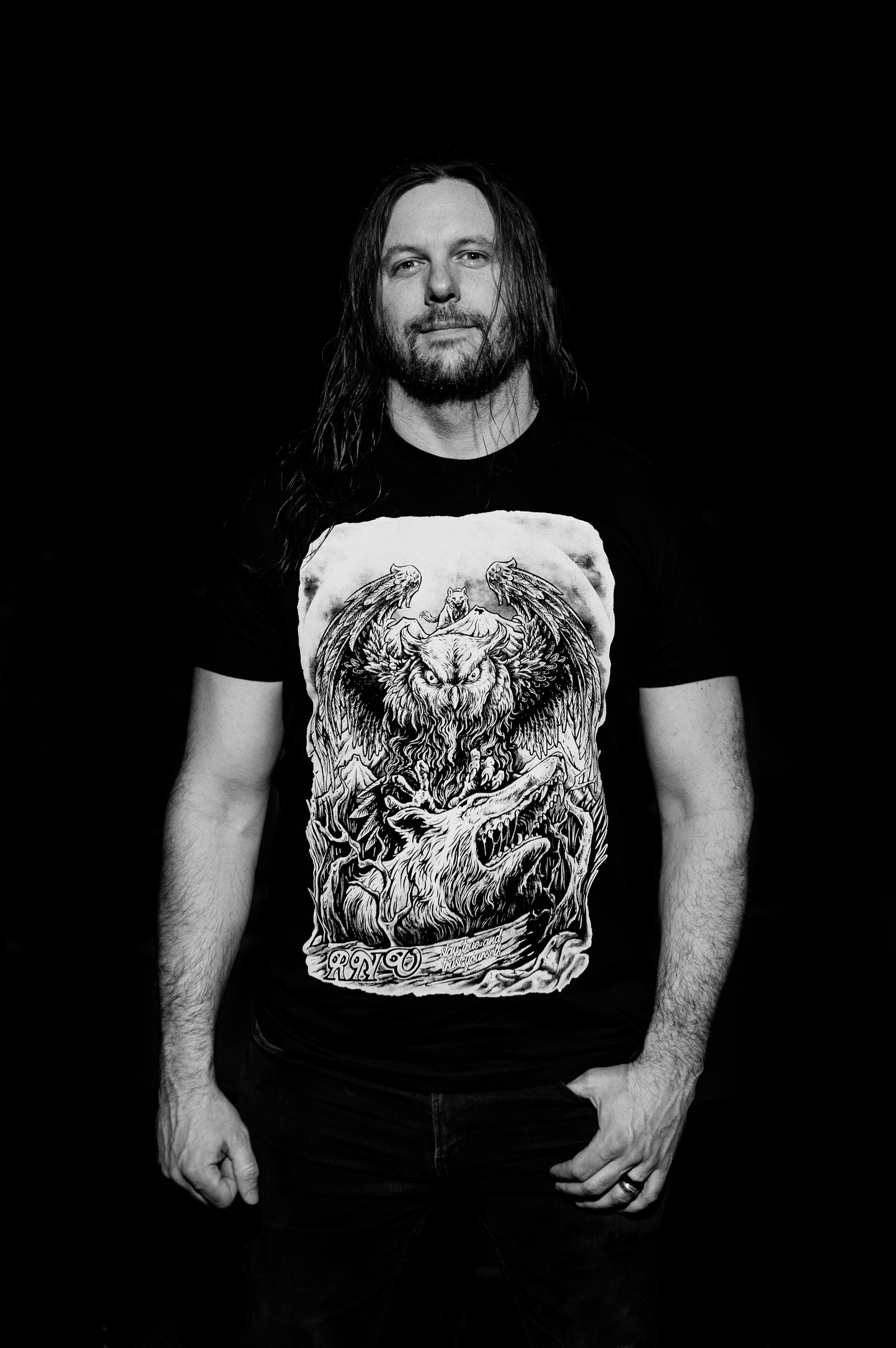 T-SHIRT WOLFOWL MEN BLACK