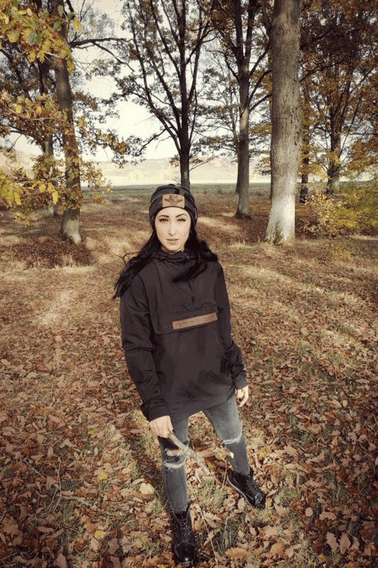 PULL OVER JACKET BLACK UNI