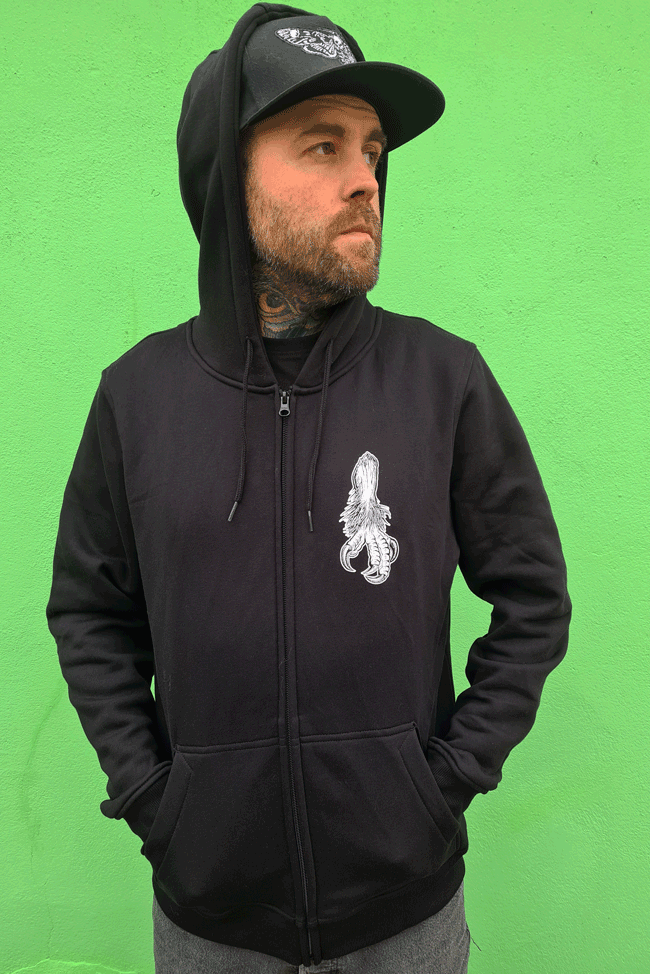 ZIPPER BIG OWL BLACK UNI