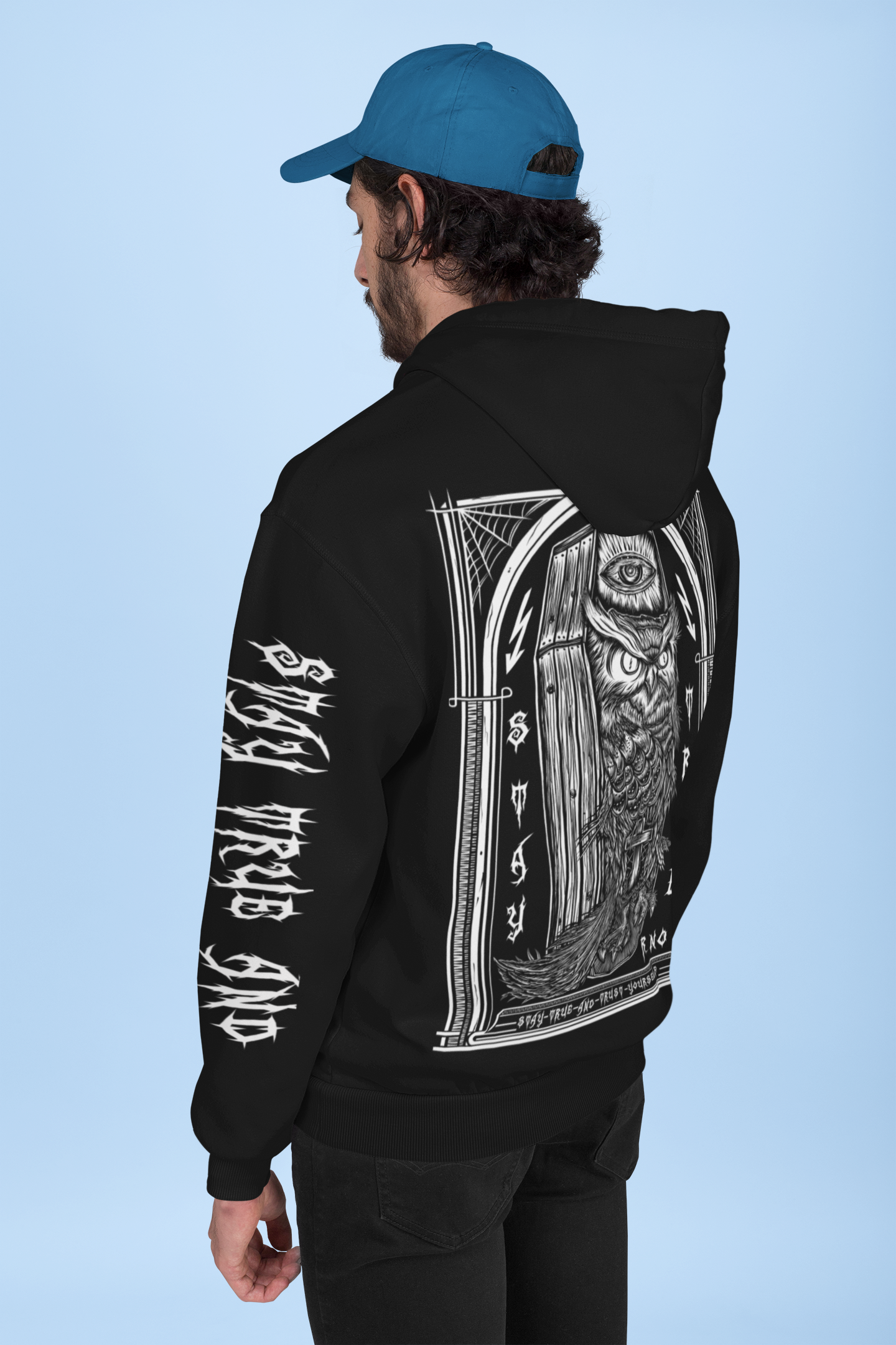 HOODIE COWLFFIN ARMPRINTS BLACK UNI