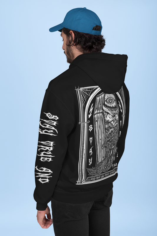 HOODIE COWLFFIN ARMPRINTS BLACK UNI