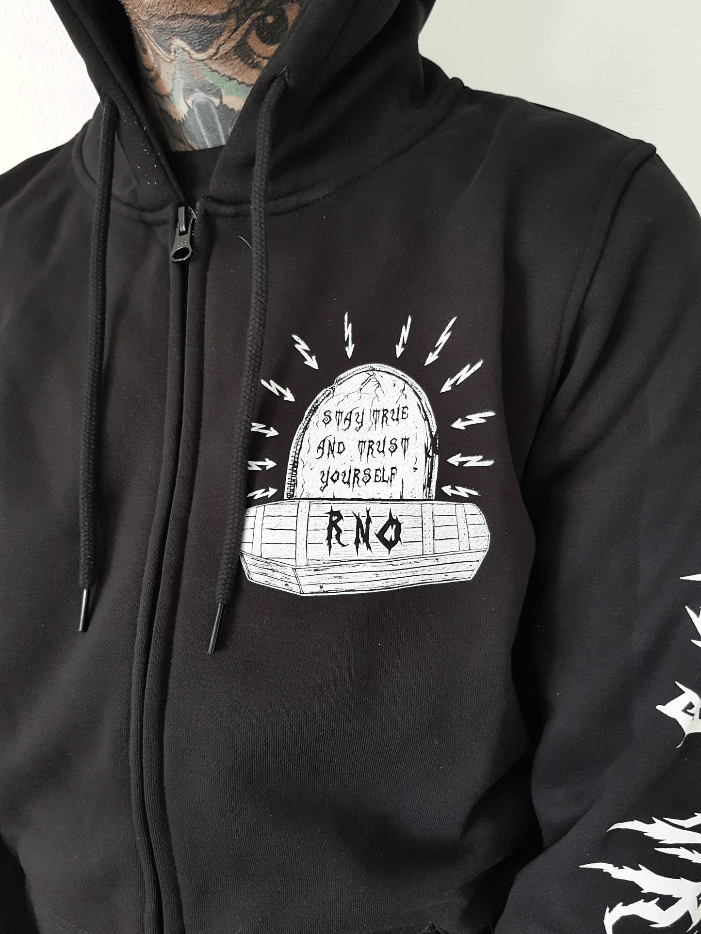 ZIPPER COWLFFIN ARMPRINTS BLACK UNI