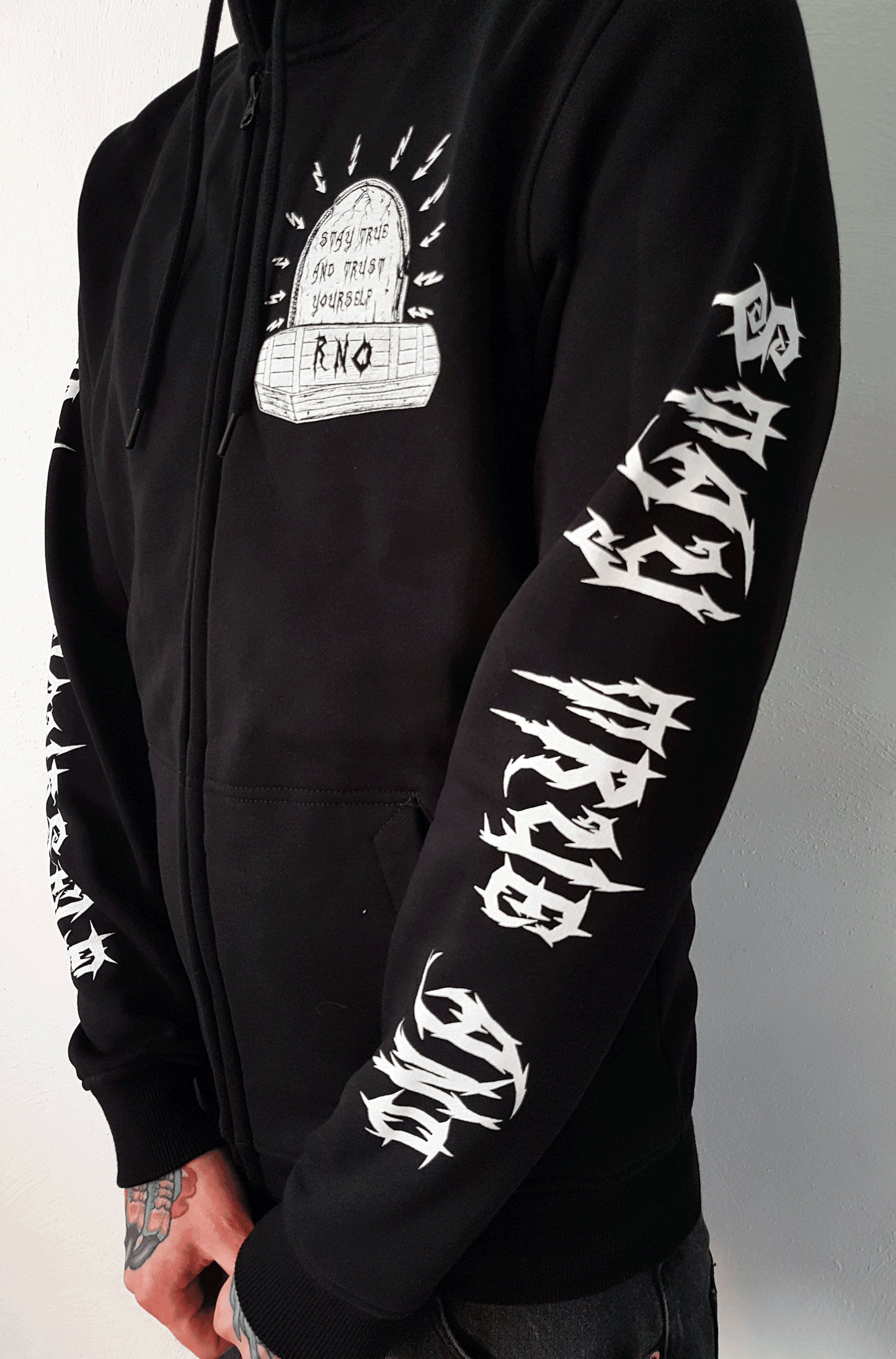 ZIPPER COWLFFIN ARMPRINTS BLACK UNI