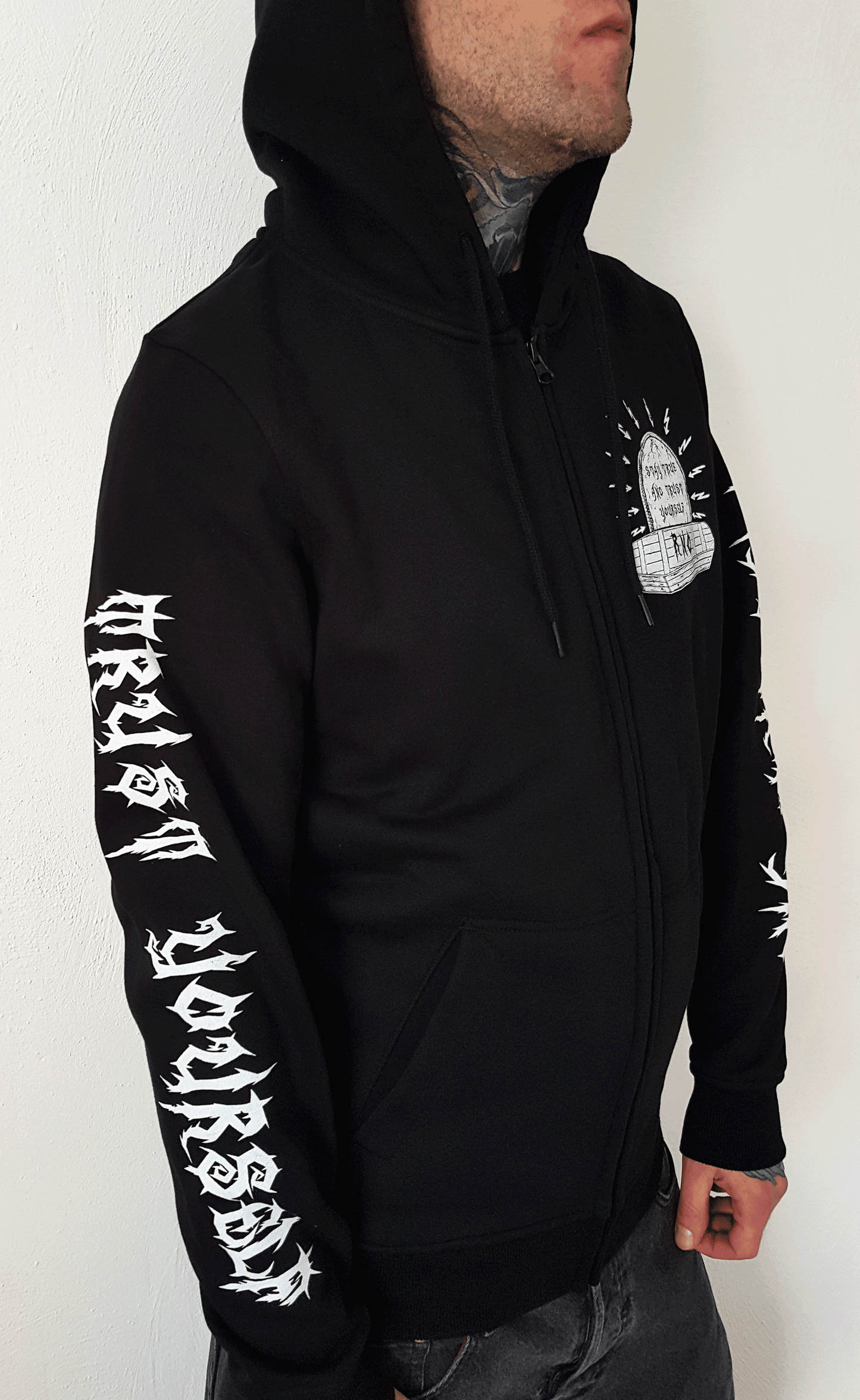 ZIPPER COWLFFIN ARMPRINTS BLACK UNI