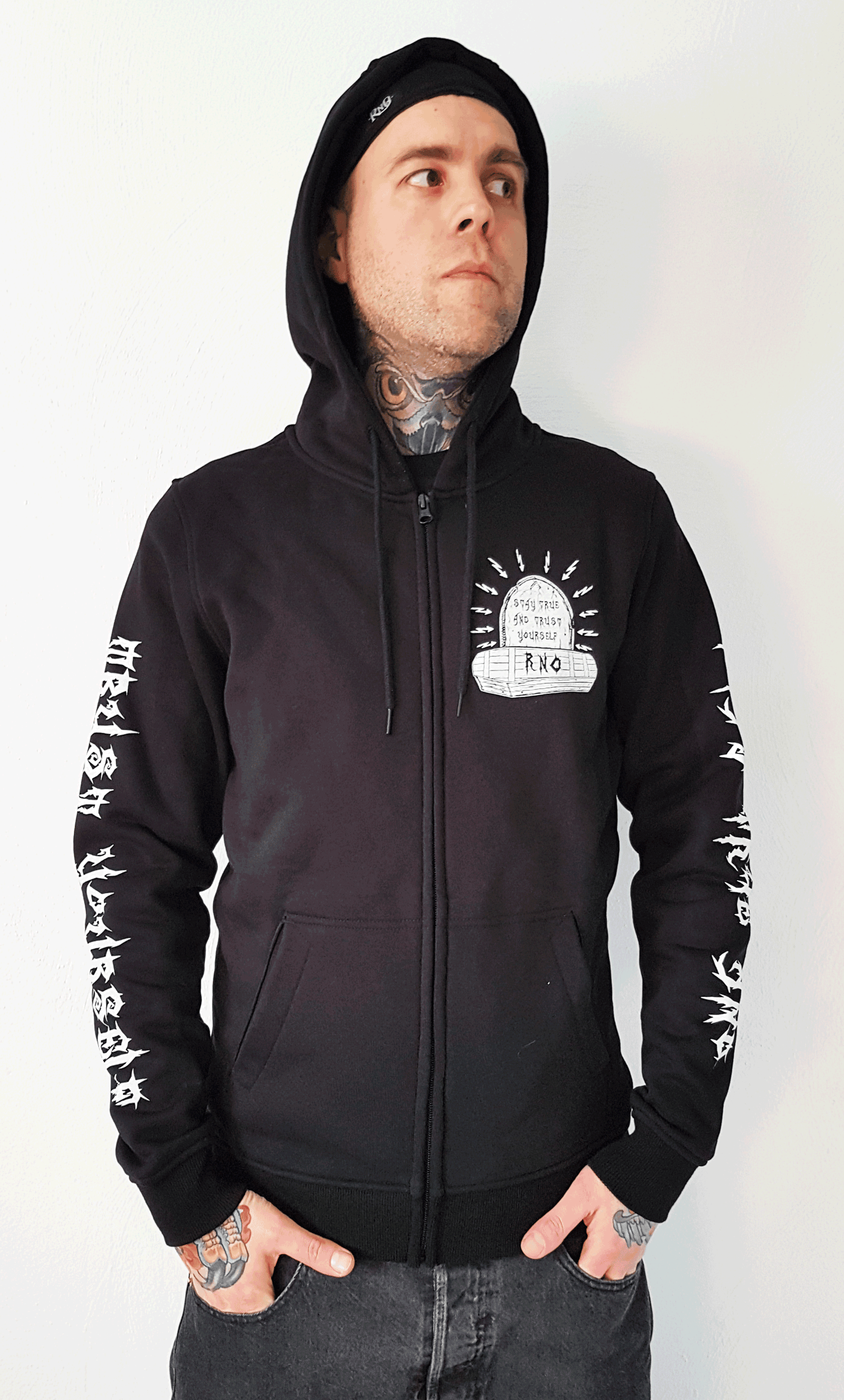 ZIPPER COWLFFIN ARMPRINTS BLACK UNI