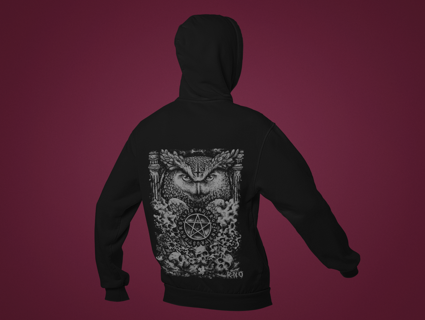 ZIPPER D-OWL BLACK UNI