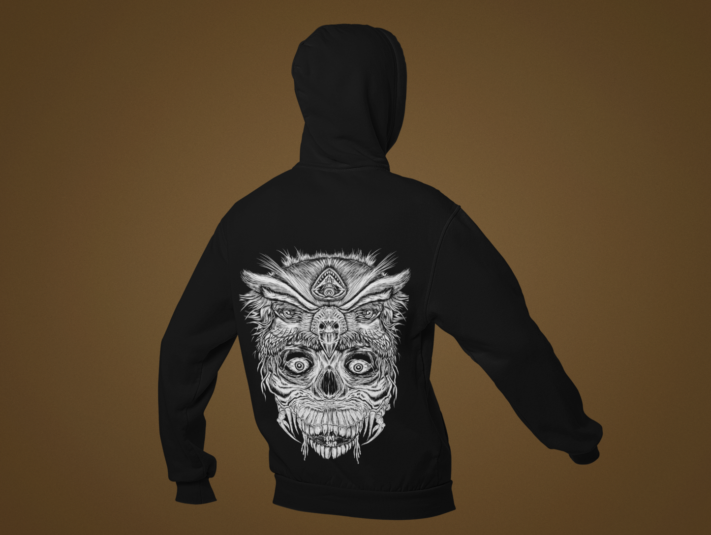 ZIPPER SKOWLHEAD BLACK UNI