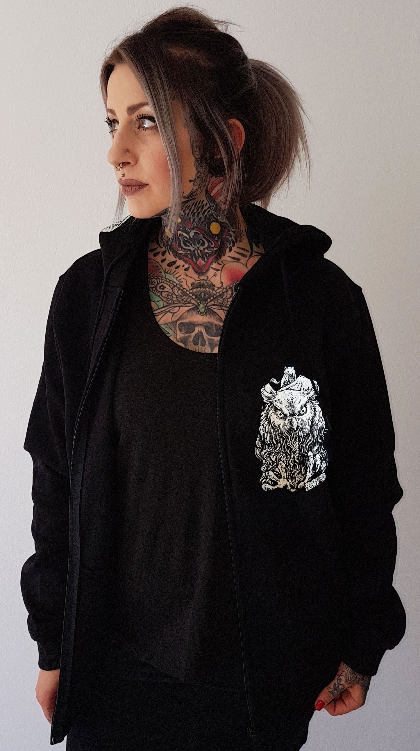 ZIPPER WOLFOWL BLACK UNI