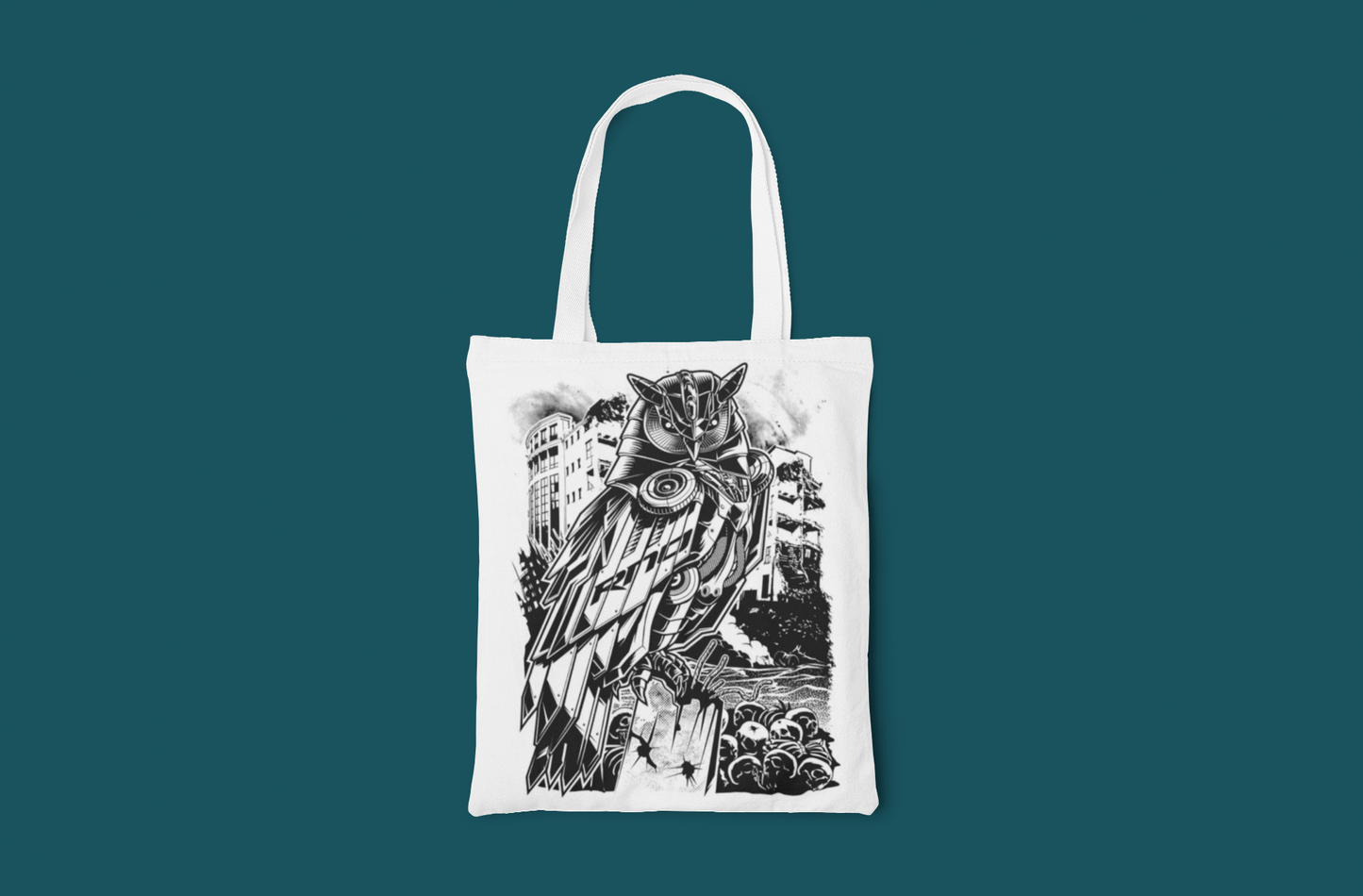 STOFFBEUTEL BAG TRANSFOWLERS WHITE