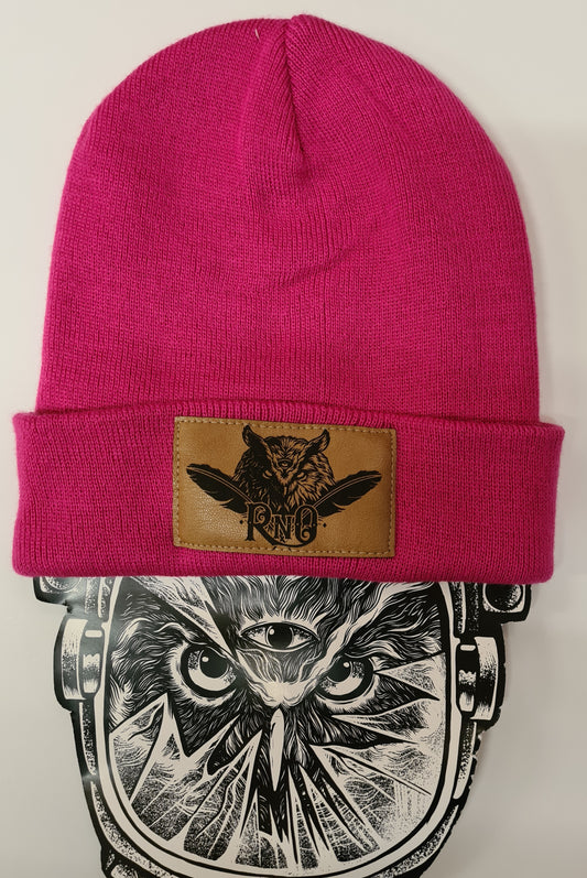 BEANIE FEATHER VEGAN LEATHER FUCHSIA