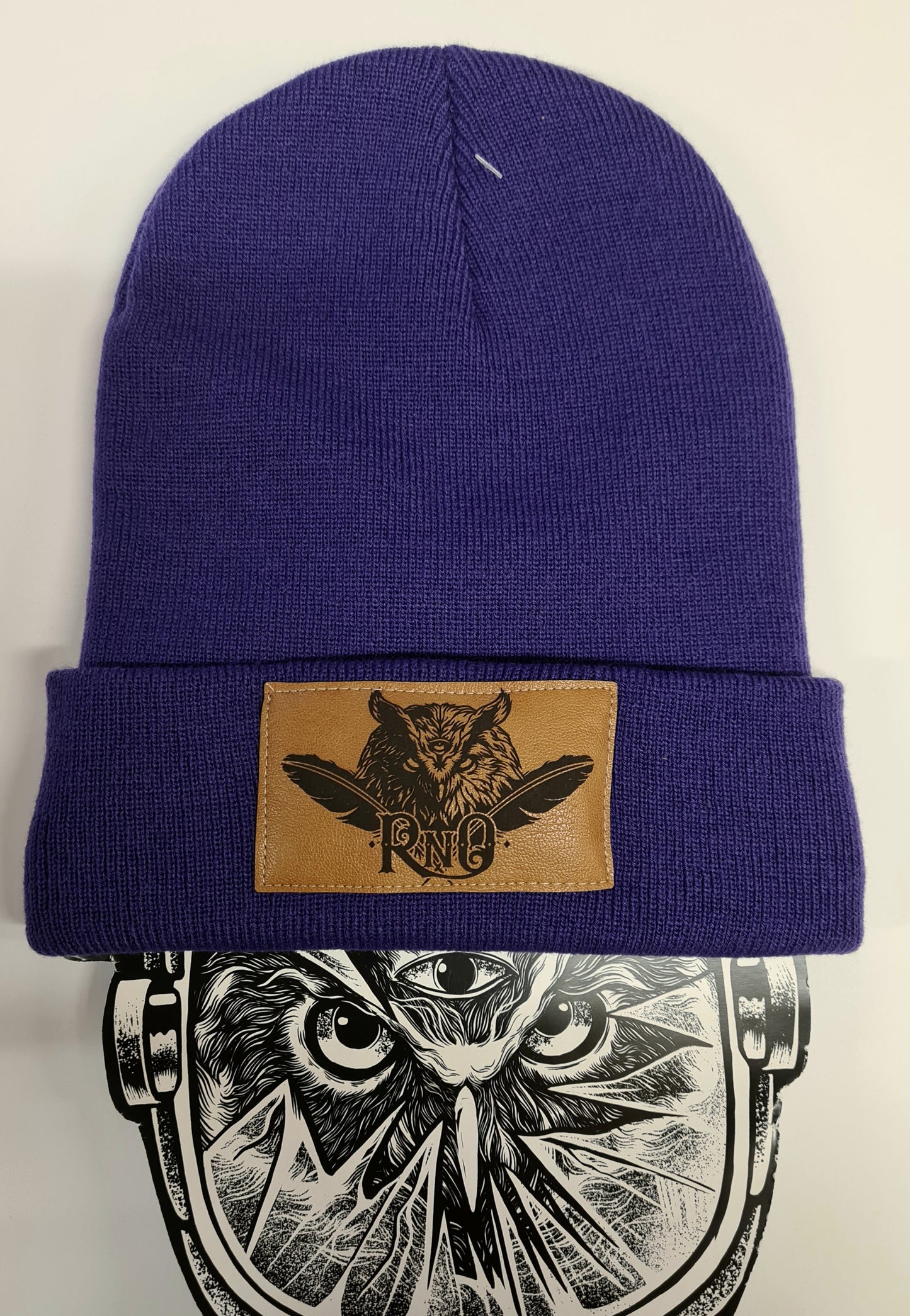 BEANIE FEATHER VEGAN LEATHER PURPLE