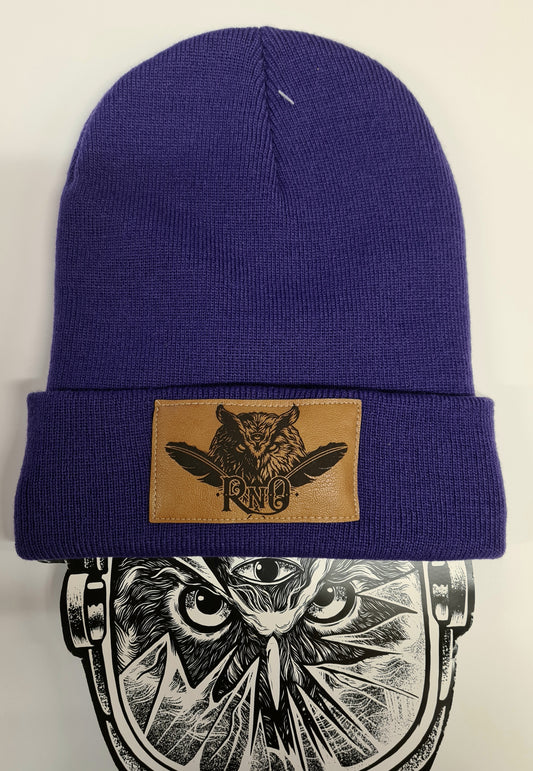 BEANIE FEATHER VEGAN LEATHER PURPLE