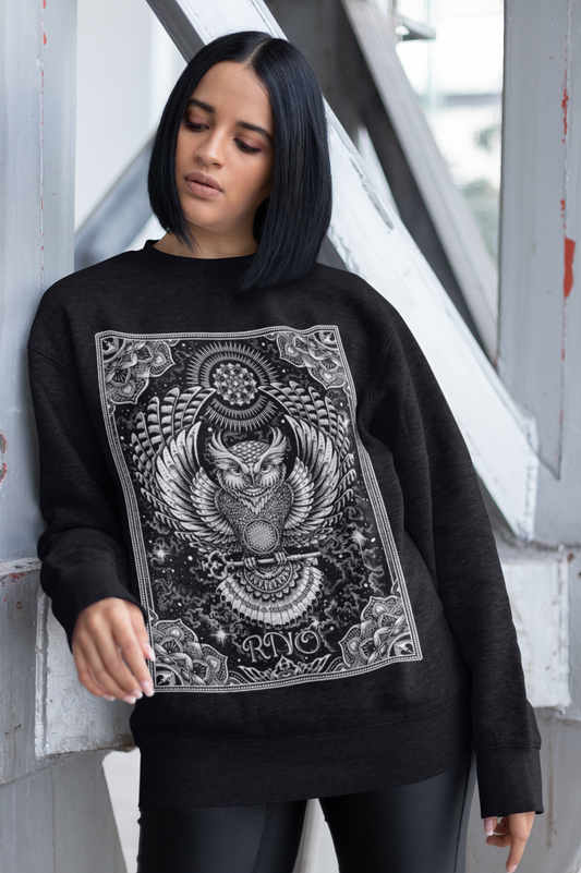 CREWNECK FLOWLER OF LIFE BLACK UNI